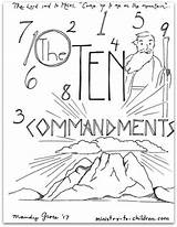 Commandments Commandment Rules Moses sketch template