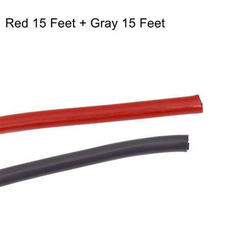 ft red gray  gauge amplifier power ground wire  feet  ga awg amp cable ebay