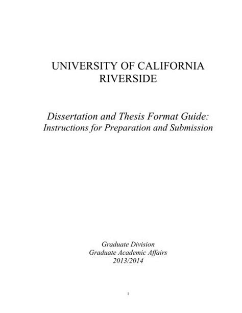 dissertation  thesis format guide  graduate division