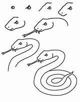 Serpent Serpiente Dibujo Schlange Paso Culebras Dessiner Serpientes Apprendre Depuis sketch template