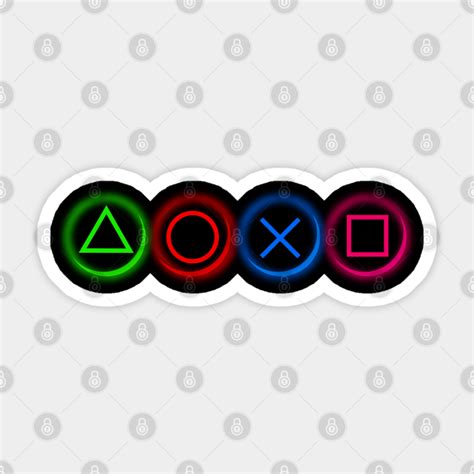 ps controller buttons neon playstation  sticker teepublic