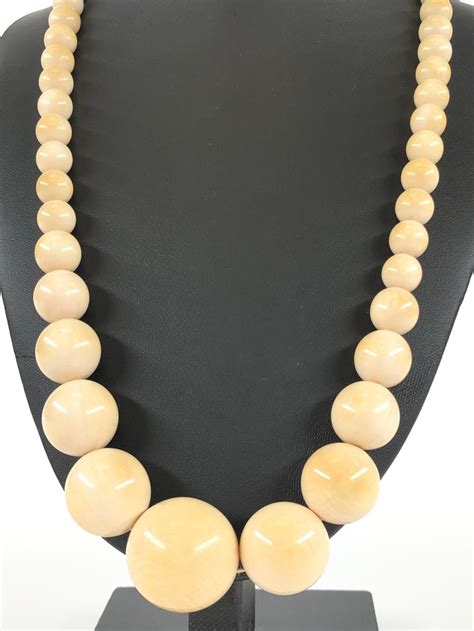 lot antique southwestern ivory bead necklace