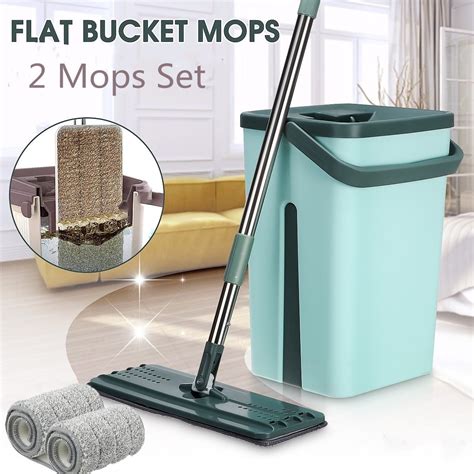 kitchen home wash dry mop  cleaning flat mop  bucket system  pcs reusable
