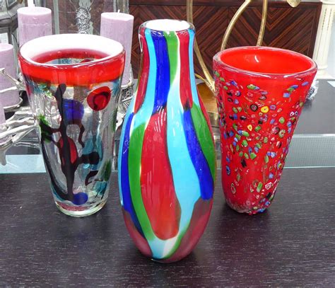 Murano Style Glass Vases A Collection Of Three 40cm Highest 3