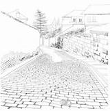 Cobblestone Drawing Sketch Paintingvalley sketch template