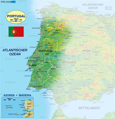 karte von portugal physikalisch land staat welt atlasde