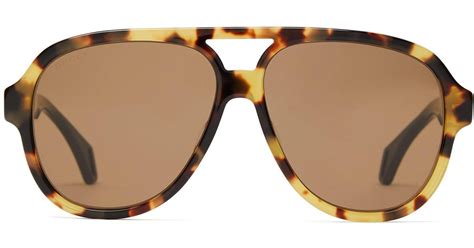 gucci aviator acetate sunglasses in brown for men lyst
