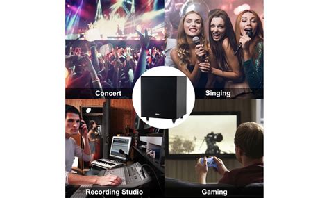 powered active subwoofer front firing woofer surround sound theater groupon