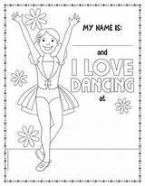 Dance Coloring Pages Ballet Printable Class Dancers Sheets Irish Colouring Dancing Word Kids Color Recital Teacher Print Template Moms Studio sketch template