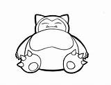 Snorlax Lineart sketch template