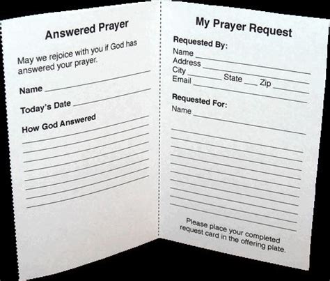 prayer card template  word lovely  printable prayer request