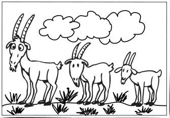 billy goats gruff colouring clip art library