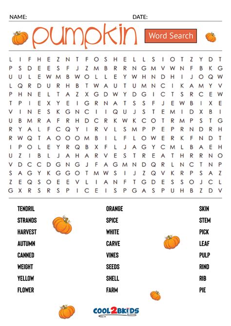 printable pumpkin word search coolbkids