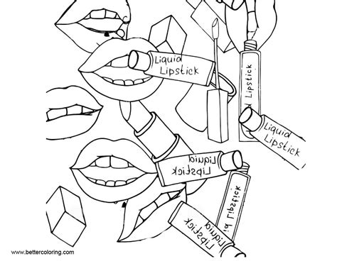 makeup coloring pages liquid lipsticks  printable coloring pages