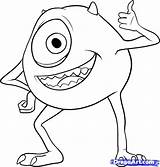 Mike Wazowski Drawing Disney Draw Coloring Drawings Step Inc Monsters Cartoon Pages Characters Easy Baby Dragoart Cartoons Character Movies Sketches sketch template