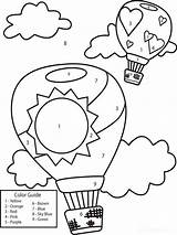 Coloring Pages Color Number Learning Colors Balloon Air Hot Worksheets Numbers Kids Math Preschool Kindergarten Games Balloons Sun Transportation Worksheet sketch template