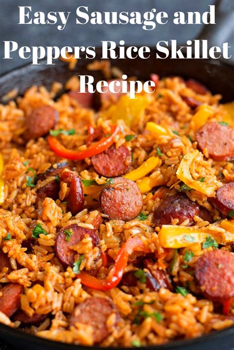 easy italian sausage  peppers  rice skillet recipe