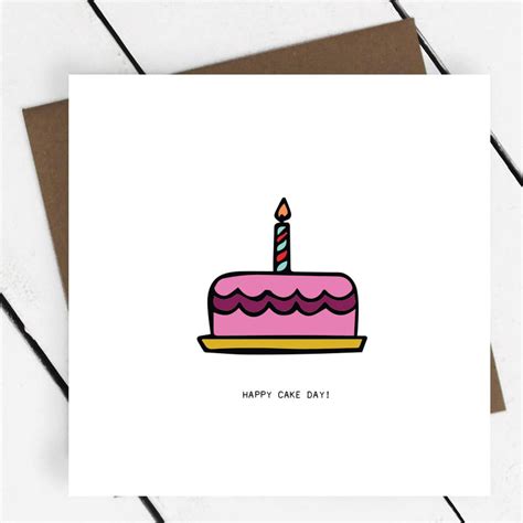happy cake day birthday card by a piece of