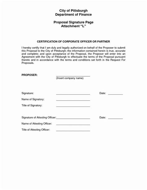 contract signature page template     sample contract signature page notary page