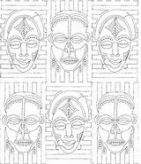 African Masks Drawing Mask Kids Drawings Meadowlyon Projects Africa Elementary Face Printable Lesson Pantograph Edge Tribal Set 2446 Manière Kirikou sketch template