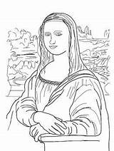 Mona Lisa sketch template