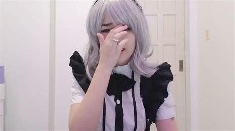 maid cosplay damsel making blowjob and praying to her manager