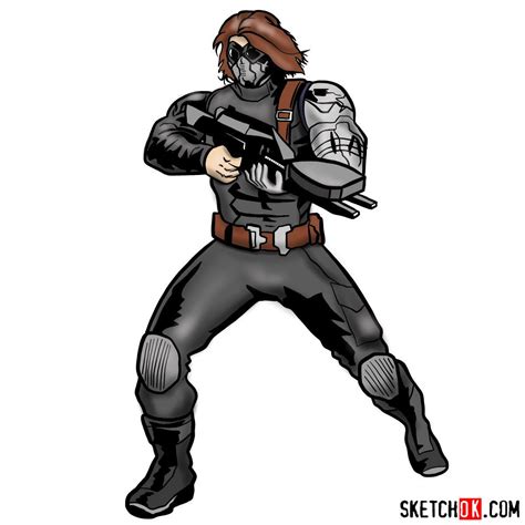 draw bucky barnes  winter soldier step  step drawing