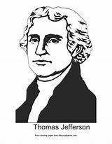 Jefferson Thomas Coloring Printable Primarygames President sketch template