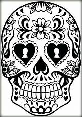 Skull Sugar Template Dead Skulls Drawing Coloring Pages Stencil Wreath Printable Stencils Silhouette Keyhole Outline Halloween Thecraftedsparrow Tattoo Wall Sheets sketch template