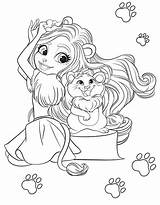Enchantimals Pages Coloring Girls Wonder sketch template