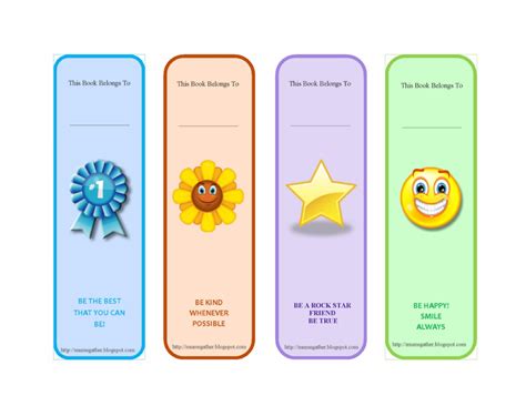 printable bookmarks template