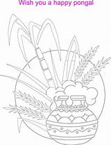 Pongal Pot Colouring Pages Happy Lohri sketch template