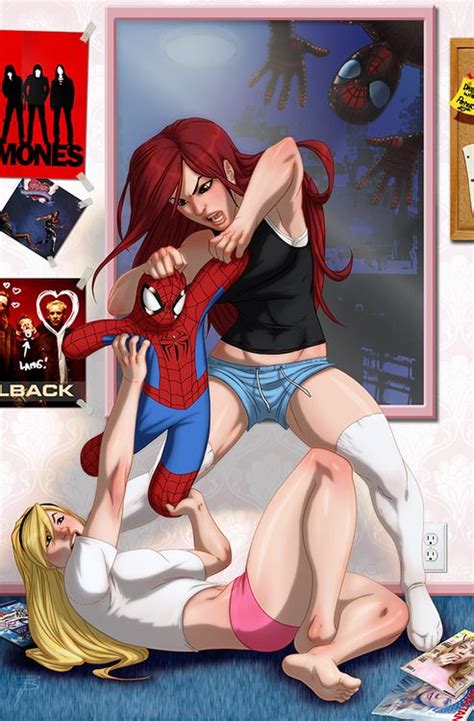 mary jane vs gwen stacy superhero catfights female wrestling and combat sorted by position