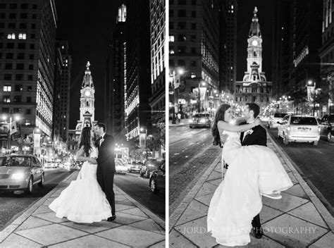 Bride And Groom Night Portraits In Philadelphia City Hall