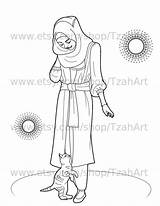 Coloring Pages Muslim Muslimah Book Hijabi Islamic Cartoon Colouring Etsy Kids Ramadan Digital Color Islam Getcolorings Books Muslims Getdrawings Drawing sketch template