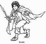 Hobbit Frodo Baggins Colorir Bilbo Gandalf Letscolorit sketch template