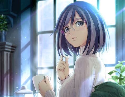 Anime Cute Glasses Girl Hd Wallpapers Wallpaper Cave