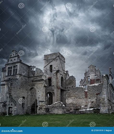 ruins   house stock image image  linden grey