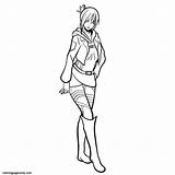 Coloring Mikasa Aot sketch template