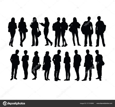 student silhouettes art vector design stock vector image