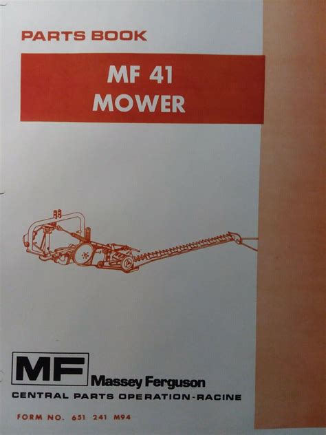massey ferguson mf   point tractor implement sickle mower parts manual ebay