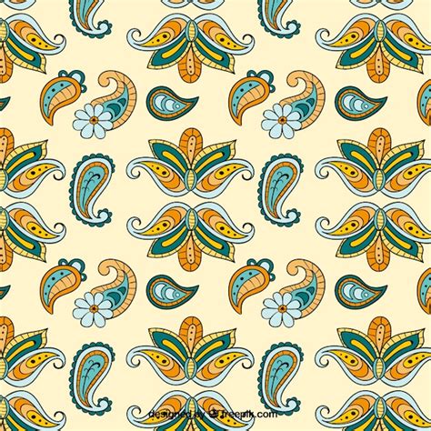elegant floral batik pattern vector
