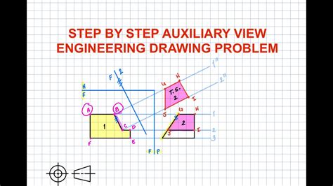 partial auxiliary view problem step  step solution engineering drawing youtube