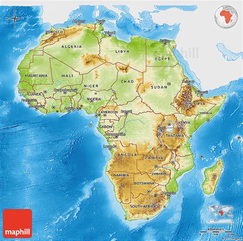 Colorful Physical Map Of Africa Porno Mana Sex