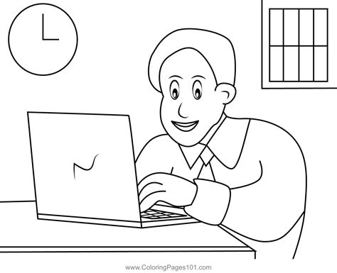 dad  office work coloring page  kids  fathers day
