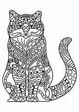 Coloring Katten Cat Pages Sourit Chat Le Coloriage Adults Mosaic Ler Kitty Kids Printable Adult sketch template