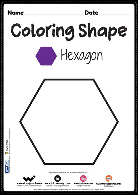 hexagon coloring page  printable   kindergarten