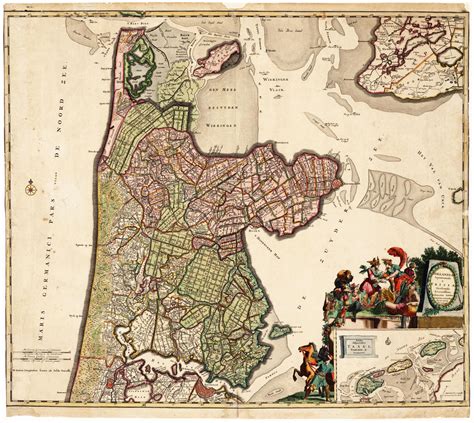 oude kaart noord holland michigan vogels