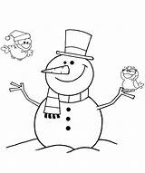 Snowman Cartoon Outlined Scribblefun sketch template