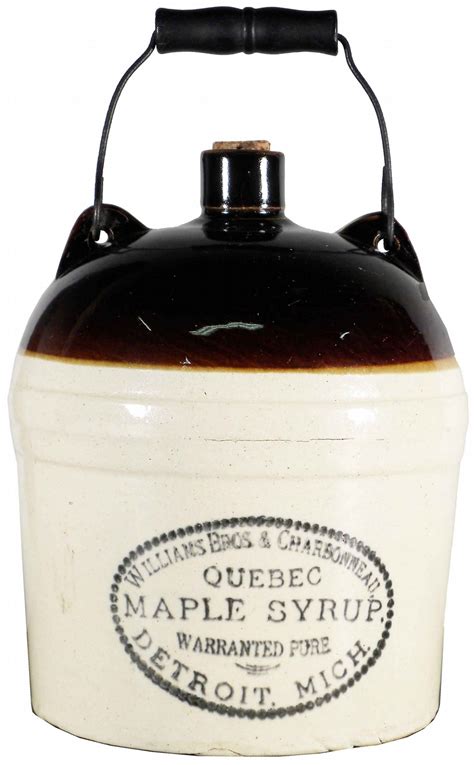 quebec maple syrup stoneware jug